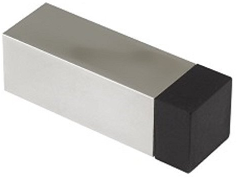 Solid Square Wall/Skirting Projection Door Stop 65mm - Bright Shiny Polished Stainless Steel