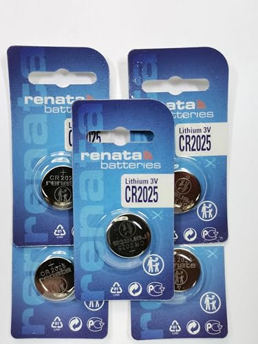Renata CR2025 Lot de 5 piles bouton au lithium 2025 3 V