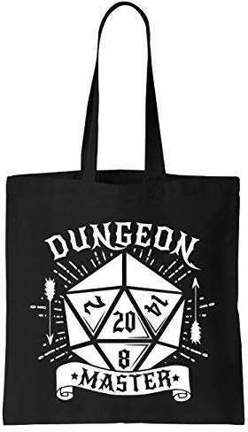 clothinx Dungeon Master Rollenspiel Pen and Paper RPG Einkaufstasche Schwarz