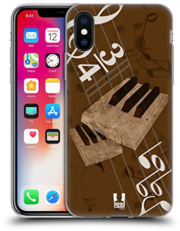 Head Case Designs Tastiera Musika Custodia in Gel [Protezione di Grado Militare] Compatibile con Apple iPhone X/iPhone XS