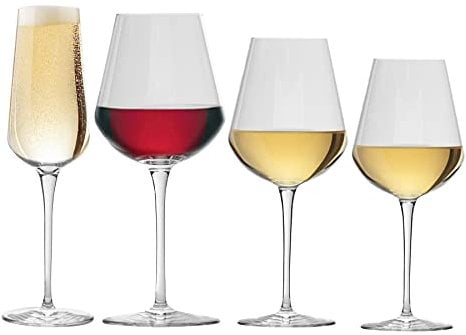 Bormioli Rocco Inalto Uno S/M/L Wine Glasses & Champagne Flute - Set of 24