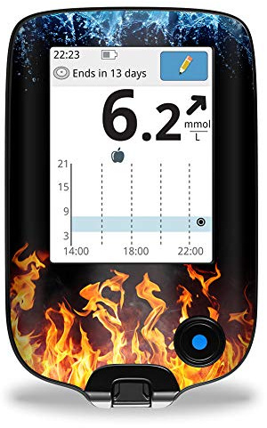 Aufkleber Sticker für FreeStyle Libre 2 & 3 Lesegerät Wasser und Flammen