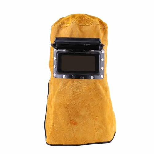 Máscara de Soldadura Soldadora de Cuero Casco Soldadora Durable Buena Calidad Resistente al Calor Máscara de Protección Transpirable con Lente