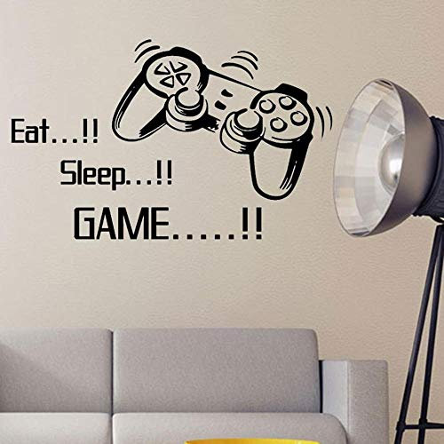 Uteruik Wandsticker Eat Sleep Game, Gamer Wanddeko, 53 x 86 cm