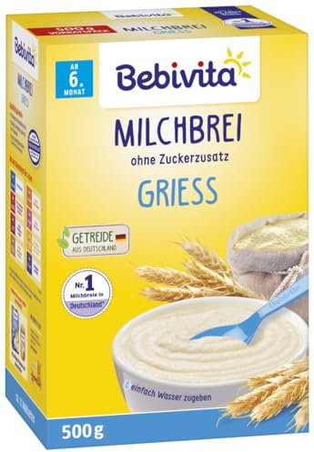 Bebivita Milchbrei Grieß ohne Zuckerzusatz, 3er Pack (3 x 500g)