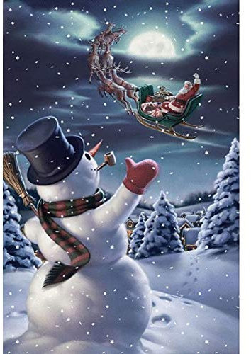 WOWDECOR 5D Diamond Painting Kits, Christmas Snowman Santa Claus Moon Full Drill DIY Diamond Art Cross Stitch Paint by Numbers