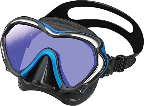 TUSA Paragon S Tauch-Maske Einglas UV Filter Profi (M1007S) (Fishtail Blue)