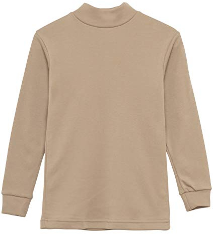 Channo Chemise de sous-vêtement Thermique pour Enfants à col Haut et à Manches Longues, Couleurs Unies - Lot de 1, Vison, 10 Ans