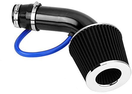 Wakects Kaltluft-Induktionsschlauch, 76 mm, trichterförmig, Aluminium, universell passend für Fahrzeuge mit Lufteinlassschlauch-Durchmesser von 76 mm (schwarz)