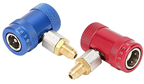2 Stück R1234YF Adapter Fitting, 1/4 Zoll Schnellkupplung, Manifold Manometer Schlauchanschluss Zum Nachfüllen von Auto Klimaanlage Kältemittel Ref Andere pneumatische Hilfskomponenten