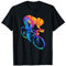 Rennrad Geschenke Sportliches Rennradfahrer T-Shirt Schwarz Klein U-Ausschnitt Klassische Passform Kurzarm Jungen