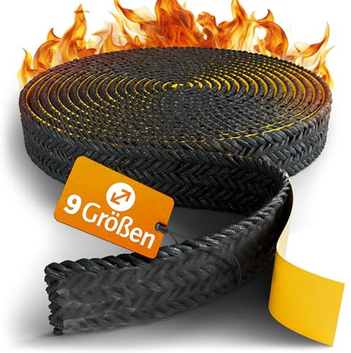 Komplett-Lösung für Ofen & Kamin - Professionelles Ofendichtband 3m, Kamin Dichtband, Kamindichtung, Ofenrohr Dichtung, Kamintür, Scheibendichtung für Kaminöfen Ofendichtung, Dichtschnur. (15mm x 3mm)