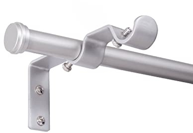 Kenney KN76109 Double Curtain Rod Conversion Kit, 42-120 Adjustable Length, Brushed Nickel Finish, 5/8 Diameter Steel Tube
