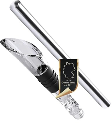 Intirilife Weinkühler Stab mit Ausgießer & Belüfter – Edelstahl Wein Kühler für Flaschen – Schnelle Kühlung ohne Verwässern – Tropffreier Weinausgießer mit Silikondichtung –Für Rotwein Weißwein & Sekt