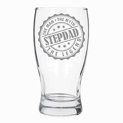 Verre à bière humoristique The Man The Myth The Legend Stepdad pour beau-père,Cadeau d'anniversaire,Cadeau de fête des pères, The Myth, The Legend Step Dad
