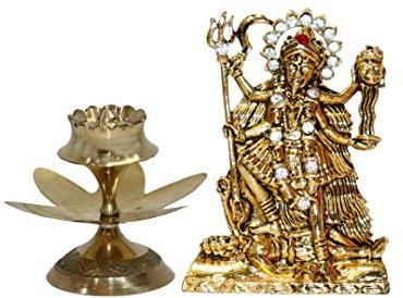 BRACOP Indische Göttin Kali Statue Hindu Deko Shiva Sammlerfiguren Metallskulptur Statue Hindu Gott Durga Idol Für Dekoration