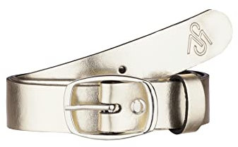 Merry Style Damen Gürtel Ledergürtel D41(Gold Logo, 85 cm (Gesamtlänge 104 cm))