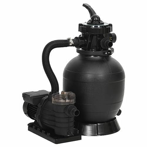 BaraSh Pool-Sandfilteranlage mit Vorfilter Schwarz Sandfilterpumpe FüR Pool Filterpumpe Pool Poolpumpe Sandfilter Pool Sandfilteranlage