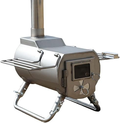 HACSYP Réchaud Portable, poêle à Bois léger for Tente avec cheminée, poêle à brindilles de Camping Pliable en Acier Inoxydable, for Pique-Nique, randonnée, Barbecue
