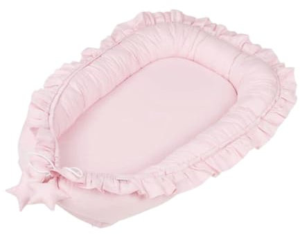 Obelunrp Nido de bebé, algodón Transpirable Volteo para bebés, colchón de Cuna portátil de Color sólido, Vaina de Nido para Dormir recién Nacido por 0-12 Meses para niños (37.4x23.6 Pulgadas)