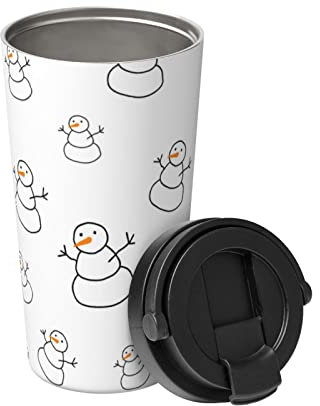 501 Taza Termica Acero Inoxidable Muñeco De Nieve Fondo Blanco Taza Termo Café Personalizada Acero Inox Vaso Termico Adultos Taza Térmica De Café, Para Café, Agua Y Té, 17 Onzas