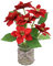 Flair Flower Künstliche Blume Poinsettia im Topf Weihnachtsstern Christstern Weihnachtsdeko Weihnachtsblume Kunstblume Weihnachtliche Einzelblume Zweig X'Mas Strauß Geschenk Deko Adventsstern