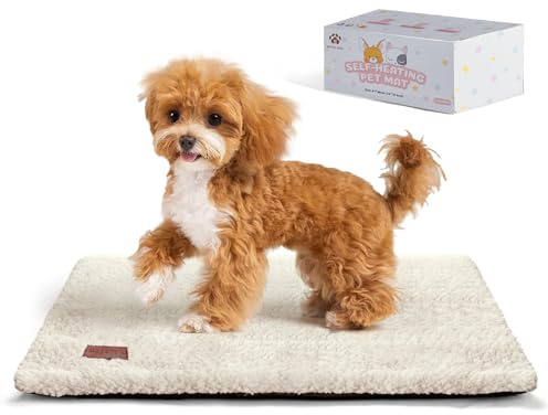 Mora Pets Selbstheizende Katzendecke Selbstwärmend Decke Katze, 74 x 48 cm | Heizdecke für Katze & Hunde Ohne Strom, Wärmedecke Angenehm Geräuschlos, Katzen Decke Flauschig & Rutschfester