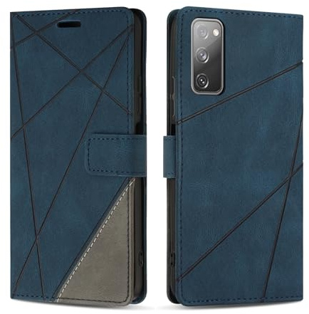 SONWO Coque pour Samsung Galaxy S20 FE, Protection Housse Etui en Cuir PU Portefeuille avec Emplacements Cartes et Fonction Support pour Galaxy S20 FE, Bleu