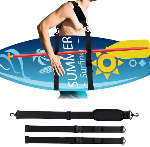 Quxvena Paddleboard Carry Strap Schwarz, Sup Tragegurt Schultergurt für Surfbretter