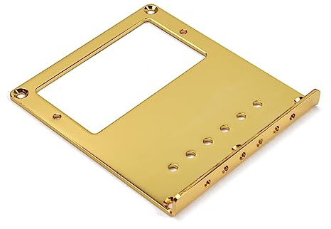 Goldene Brückenplatte aus Stahl für Tl E-gitarren 102x89x11 Mm | Top Loading Ausführung, Glänzende Oberfläche, Ersatzteil und Zubehör, Ga398