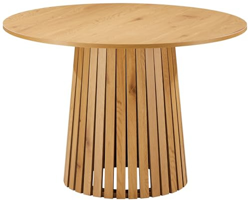 Happy Garden Table à Manger LIV, 5 Places, Design Rond, Style scandinave, 110cm de diamètre