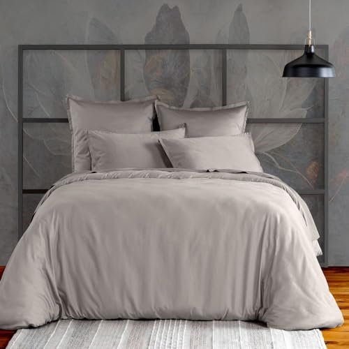 Housse de Couette 220x240 cm Satin de Coton Gris Clair