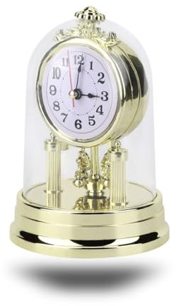 Leopacat Reloj Sobremesa,Relojes de Chimenea Estilo Retro Europeo,Reloj de SalóN Silencioso DiseñO Vintage DecoracióN de Hogar Antiguo para Sala,Dormitorio u Oficina Funciona con Pilas 11 X 17 Cm