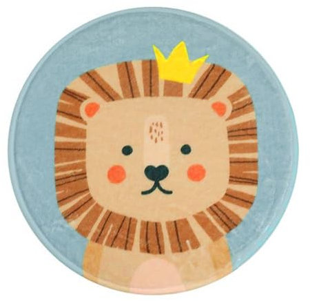 EIHI Runde Stuhlkissen Sitzkissen Kinder Sitzkissen Stuhl Sitzpolster, Weich Sitz Auflage Cartoon Tier Bodenkissen Kinder Runden Kissen (Löwe,30 x 30 cm), 1 Stück