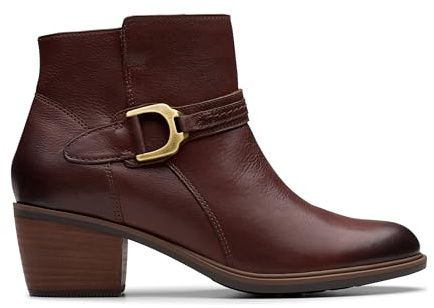 Clarks Neva Buckle Leather Boots In Size 7