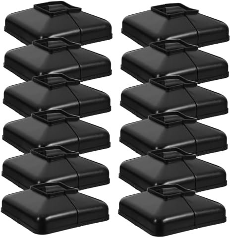 TOKIDNY 12 Stück Pfostenfußabdeckungen Aus Kunststoff Für Treppen Und Terrassen Dekorative Pfostenverkleidung Widerstandsfähige Geländerverkleidung Für Verandasäulen