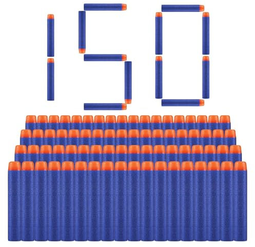 Darts Pfeile Nerf, Foam Darts, Schaumstoff Darts, 150PCS Dart Nachfüllpack Darts Bullets Schaumstoffpfeile Nachfüll Bullets für Nerf N-Strike Elite Blasters Spielzeugpistole