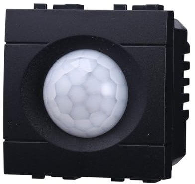IXTRIMA Sensore Movimento PIR Timer 2P 2M Colore Nero Compatibile Con Bticino Living International/LIGHT 2 MODULI