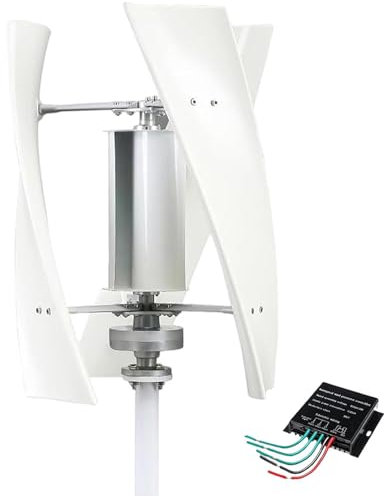 ZWJABYY Kit turbina eolica ad ASSE Verticale silenziosa da 5000 W, generatore Eolico a Spirale da 12 V, 24 V, 48 V e 220 V con Controller a 3 Pale per la Generazione di energia eolica e Solare,220V