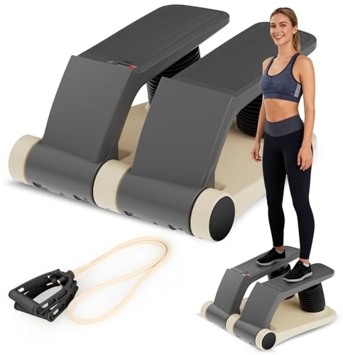 RECOVION Air Resistance Mini Stair Stepper Machine with Resistance Bands