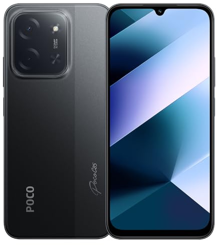 Poco C85 Smartphone MediaTek Helio G81-Ultra 6000 mAh Akku 6,9 Zoll Display 50 MP Kamera 33 W, 1600 × 720, bis zu 120 Hz, 6 GB + 128 GB, Schwarz, kein Ladegerät
