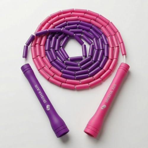 Elevate Rope Perlen-Springseil 3 m verstellbar, Beaded Rope | Segmentiertes Design gibt Rhythmus-Feedback, verhakt nicht, ideal für Footwork, Tempo und Cardio, gratis Trainings-App