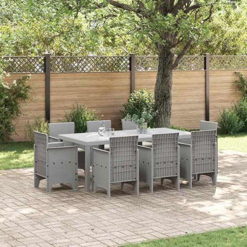 Festnight Gartenmöbel Set 8 Stühle mit Tisch Polypropylen Gartenmöbel Set 8 Personen Sitzgruppe Outdoor Terrassenmöbel Außen Garten Essgruppe Gartentisch mit Stühlen Set