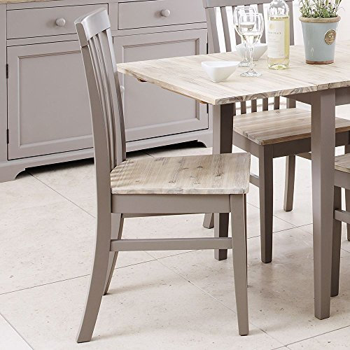 Florence High Back Kitchen Dining Chair - Stunning Grey Wooden Seat