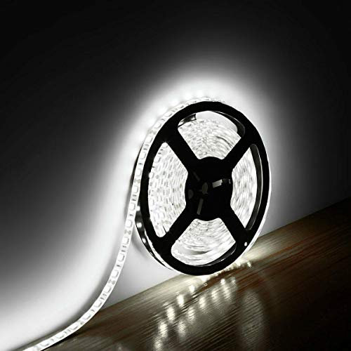 JnDee ™ Full Kit Cool weiß 5 Meter dimmbar LED Strip Tape + Transformator/Netzteil + Touch Dimmer Flasher mit 8 dynamischen Modi und 10 Level von Helligkeit