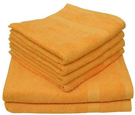 Dyckhoff Bio Handtuch Planet Walk-Frottier Mango Größe 50x100 cm