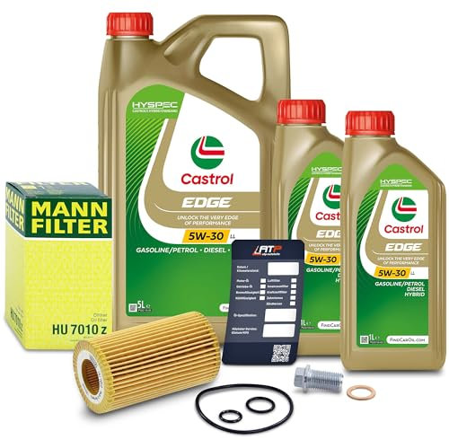 1x Ölwechsel Set - MANN-FILTER ÖLFILTER + 7 L CASTROL EDGE TITANIUM FST 5W-30 LL