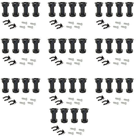 EMUCA 2032417 Jeu de 4 pieds réglables avec accessoires pour cuisine/salle de bain, en plastique, Noir, 100 mm, Set de 10 Pièces