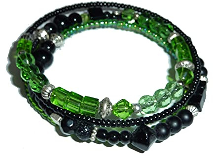 SSH-Design - Spiralarmband - grün & schwarz -