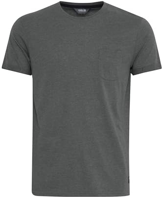 !Solid SDBob Herren T-Shirt Kurzarm Shirt mit Rundhals-Ausschnitt Brusttasche Baumwollmischung Regular fit, Größe:S, Farbe:Grey Melange (8236)